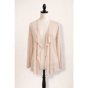 Promod Blush Open Front Cardigan | Size S | Draped Lightweight Sweater